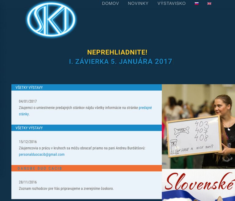Tvorba web stránok pre výstavy psov, chovateľská grafika