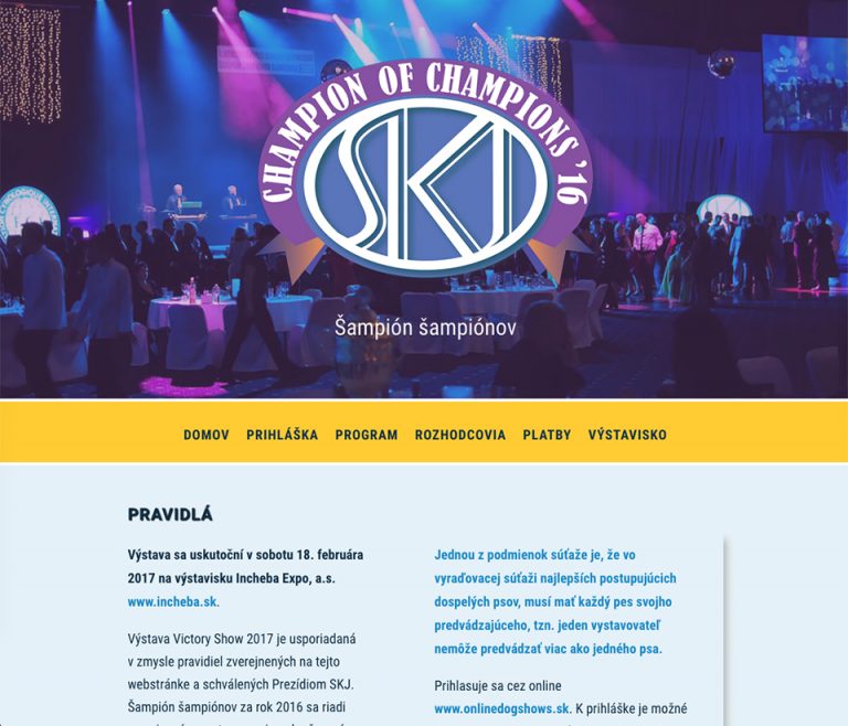 Tvorba web stránok pre výstavy psov, chovateľská grafika